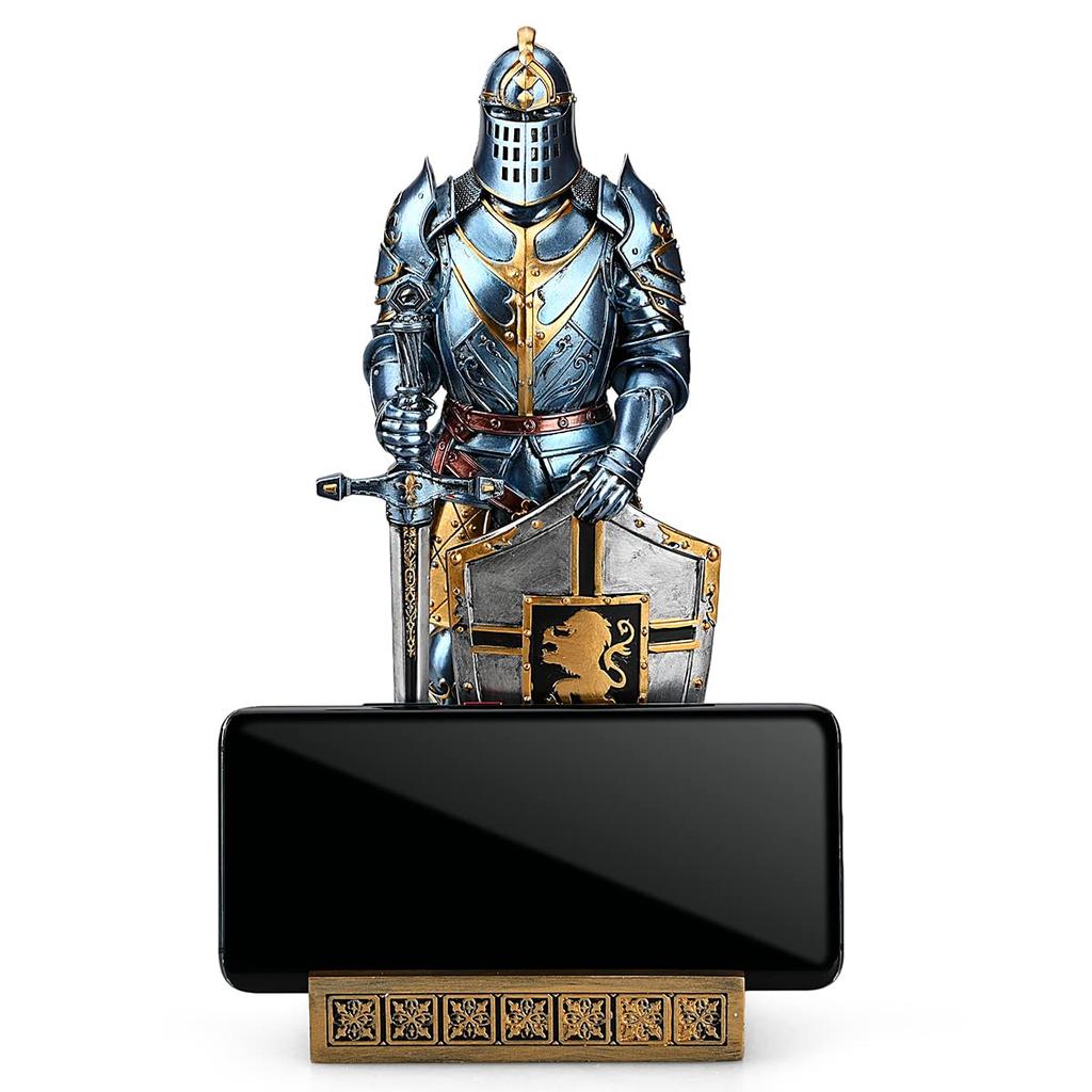 HDMbigmi Kingsguard Ornament Ritterstatue Schreibtisch Tischplatte Zubehör Stifthalter Stiftehalter Briefbeschwerer für Büro und Zuhause (blau)
