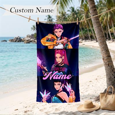 HUNTRIX Strandtuch mit individuellem Namen, personalisiertes weiches Handtuch für Schwimmen, Strand, Reisen