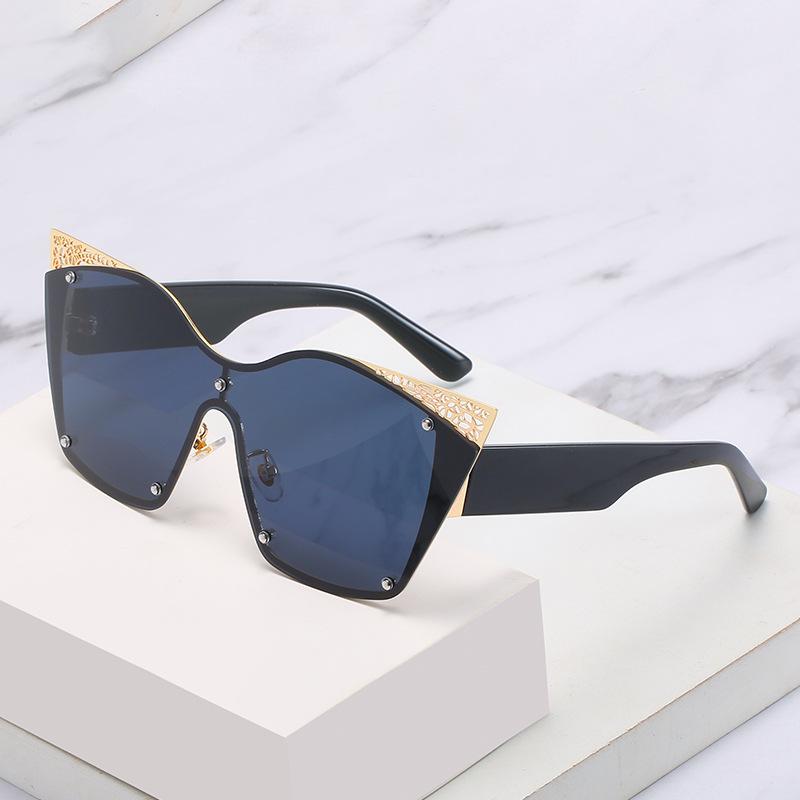 Lace Sunglasses, Personalized Cat'S Eye Large-Frame One-Piece Glasses, One-Piece Sunglasses For Women