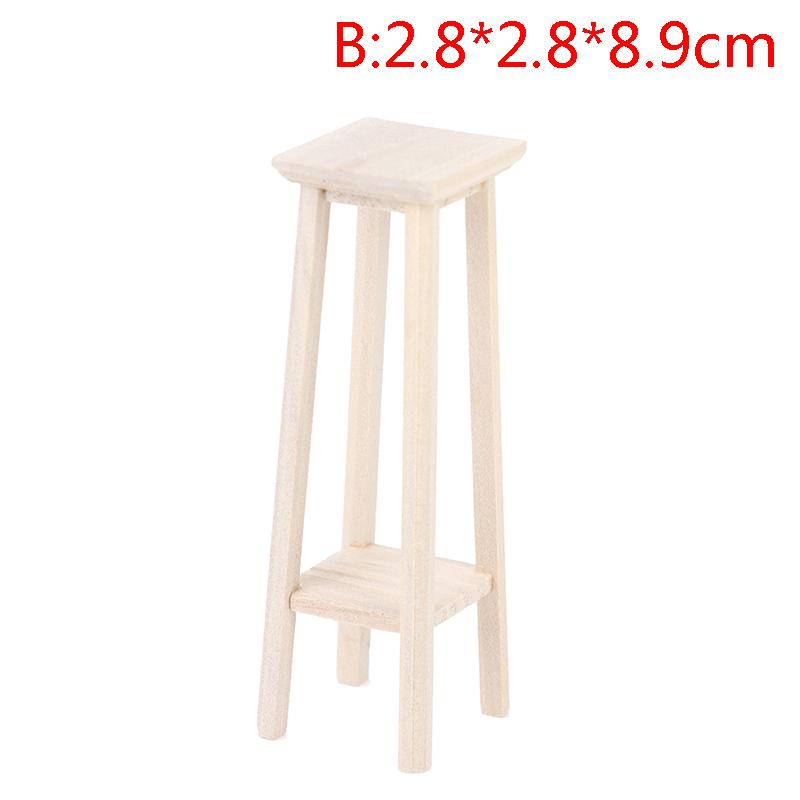 1Pcs 1/12 Simulation Wooden Stool Living Room Toy Doll House Accessories Mini Dollhouse Furniture Miniature Kids Toy