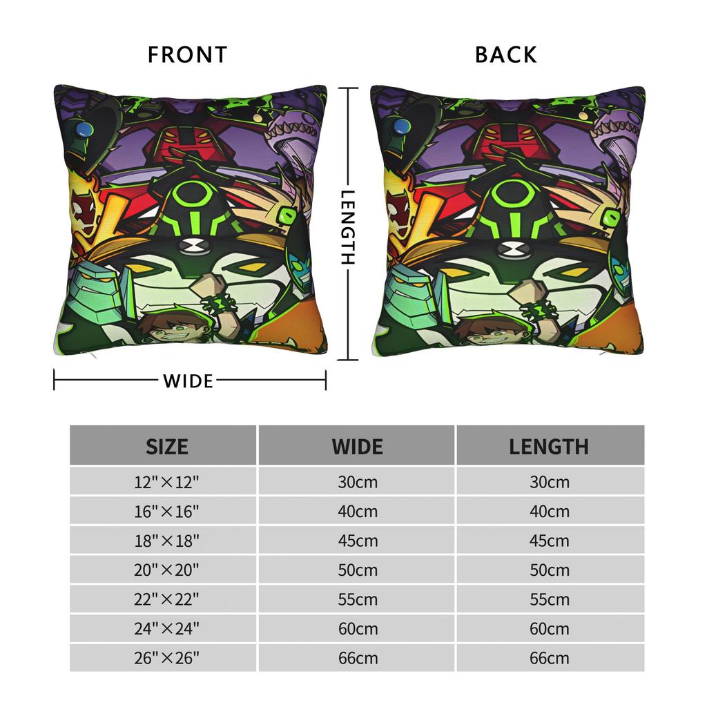 Ben 10 Cartoon Pillow Case Funny Pillow Cover Soft Pillowcases For Living Room Sofa