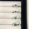 Emerald Colored Treasure Series Inlaid Zir*****Pen Ring, High-End Exquisite Light Luxury Green Diamond Geometric Ring, Female