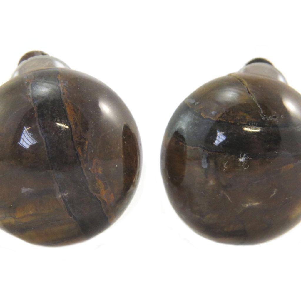 Les Trésors De Lily [P5615] - Jasper Brown 'Mineralia' Designer Clips - 20 Mm