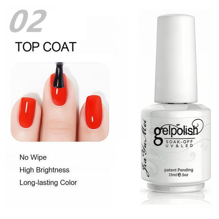 Koudan Long-lasting Gel Nail Polish Set - Firm Base & Top Coat