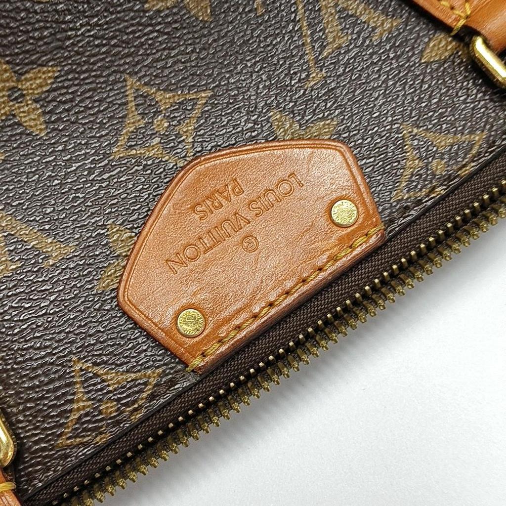 [Pre-Owned] Zipper Closure Logo Print Monogram Coated Canvas With Leather Trim Dumpling Bag - Fair #O71UPN