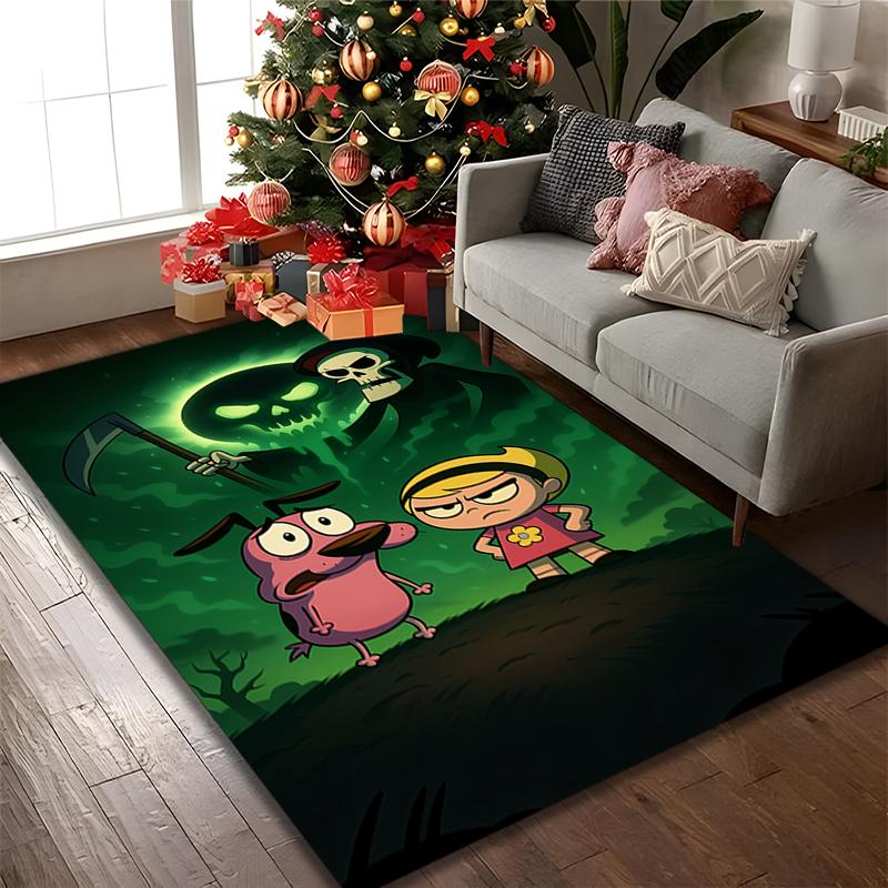 1pc Office Carpet, Courage the Cowardly Dog Chair Rug, Living Room Printed Area Rug, Home Chair Floor Mat