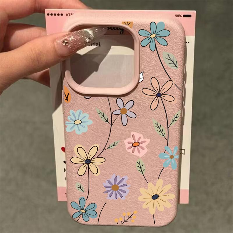 Cartoon Flower Phone Case For IPhone 11 Case IPhone 17 15 13 12 14 16 Pro Max Plus 17 16E Air Soft Silicone Shockproof Cove