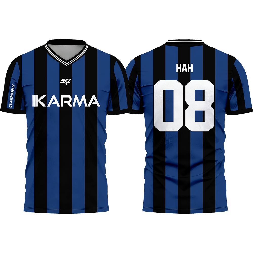 KPOP Stay KARMA Album Fans Support Shirts FELIX BANGCHAN HYUNJIN Y2K Streetwear Loose T-Shirt Unisex Customizable Sports Jersey