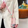 KEYSION Crossbody Wrist Strap Transparent Phone Case for iPhone 13 14 15 16 17 Pro Max Air 16 Plus Long Lanyard Shockproof Cover
