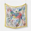 Luxury Horse Print Silk Square Scarf Women Spring Neck Tie Shawl Wraps Female Hair Hand Wrist Headkercheif Hijab Bandana
