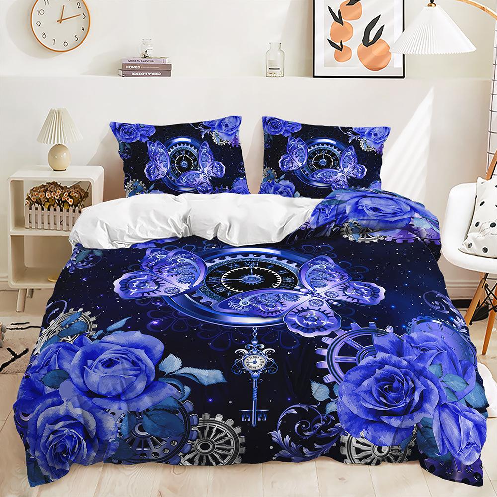 Bed Three-Piece Butterfly Kit Animal Rose Flower Quilt Cover Two-Piece Bedroom