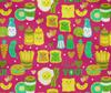 oneOone Cotton Flex Fuschia Pink Fabric Breakfast Sewing Craft Projects Fabric Prints By Yard 40 Inch