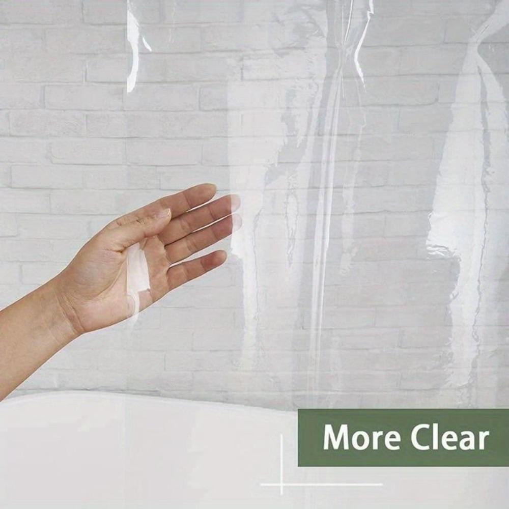 Shower Curtain Waterproof Plastic Clear Bath Curtains Bathroom Curtains Home Decoration with Hooks