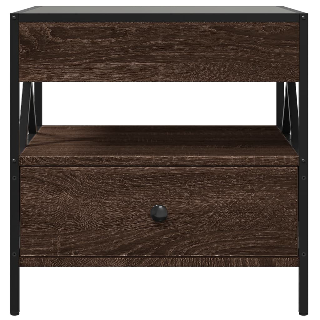 Infinity LED Coffee Table Brown Oak Effect 50x50x51 cm