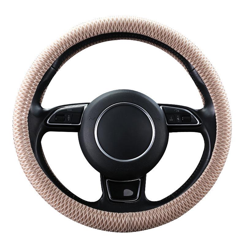 Breathable Mesh Car Steering Wheel Cover - Cute Honeycomb Sandwich Design