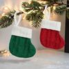 3pcs Mini Christmas Knitted Socks Hanging Christmas Tree Pendant Crafts Cutlery Cover  Gift