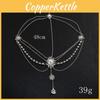 And Elegant Rhinestone Multi Layer Chain Design Women Silver Jewelry Headwear
