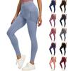 Women's Fashion Tight Hip High Waist Mesh Side Pocket Running Sports Fitness Pants