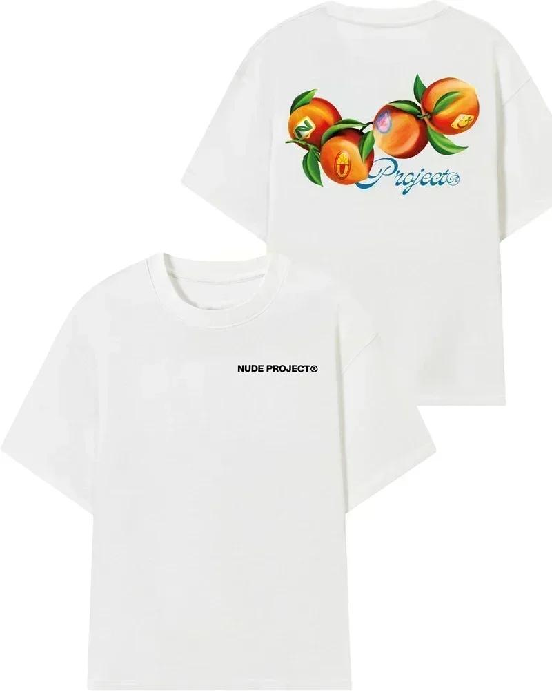 Letní novinka 2025 Dámské 100% bavlna Harajuku potisk Pánské krátký rukáv Vrtané Americká ulice Volné Krk Tričko Y2k