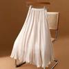 Spring Summer Chiffon Maxi Flowy Ruffle Hem Elastic Waist Long Skirt for Casual