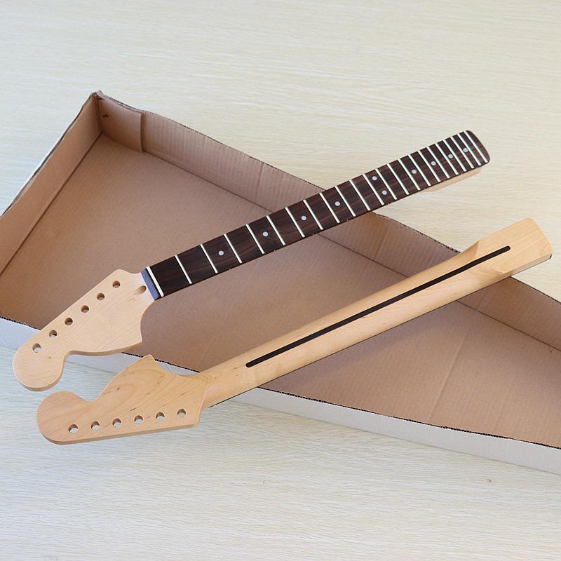 Linkshändiger 6-Saiten ST E-Gitarrenhals: Großer Kopf, 22 Bünde, Ahorn & Palisander, Mattes Finish, DIY-Modifikation