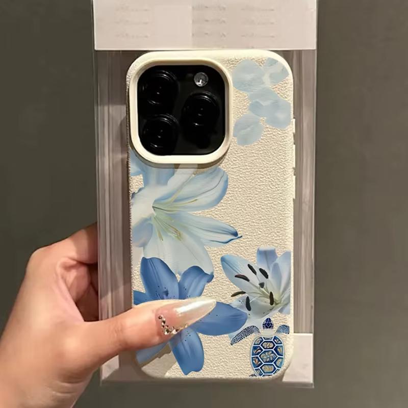 Lychee Pattern Fashion Lily Flower Art Design Phone Case For iPhone 17 Pro Max 16 15 14 11 13 12 11 Pro 16E 17Air XR Soft Cover