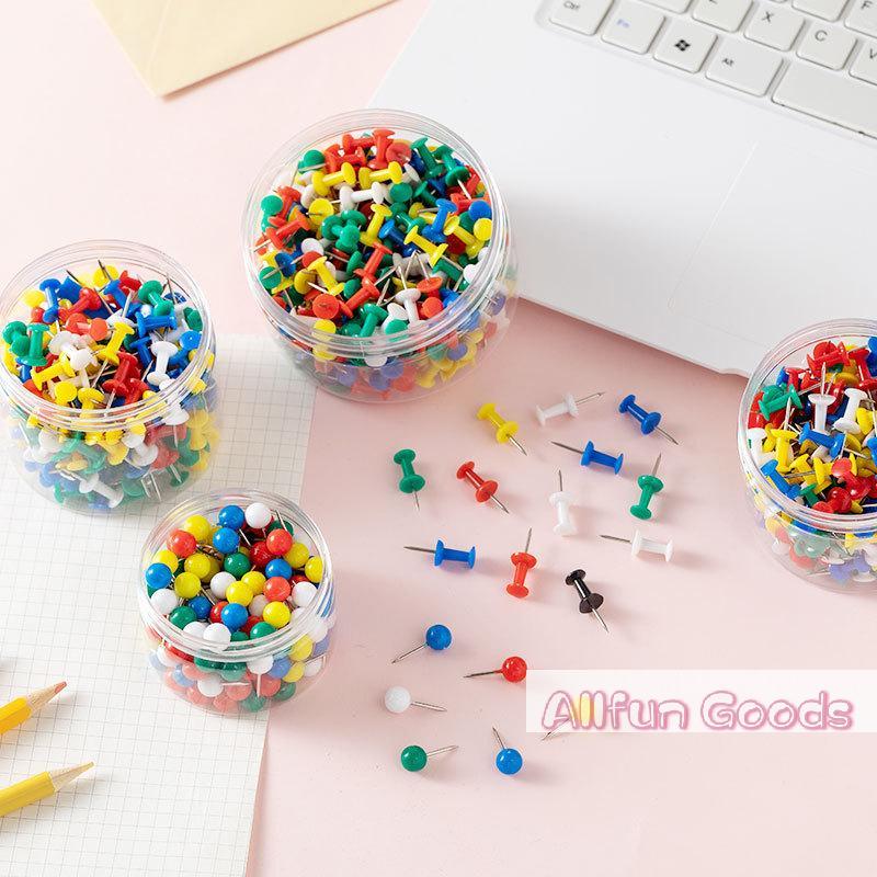 [TG835]100pcs/box Assorted Making Thumb Tacks Multicolor Plastic Tacks Push Pins Cork Board Office School Stationery Supplies