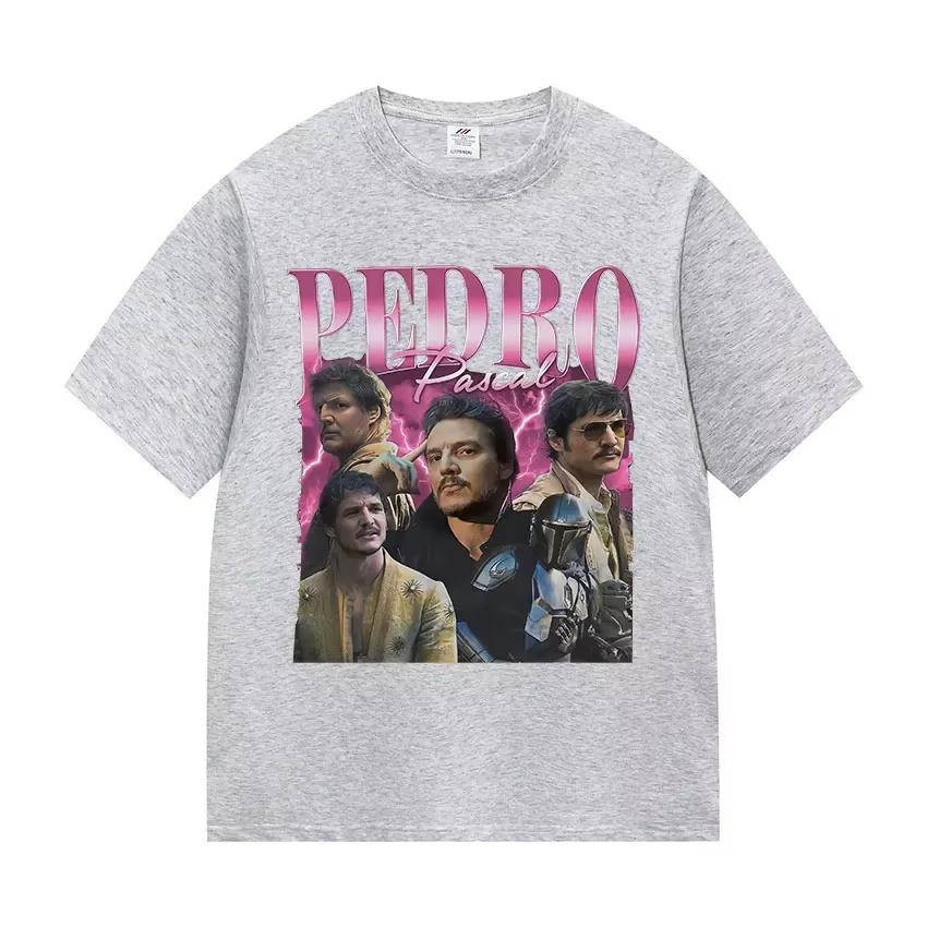 Pedro Pascal Dámské tričko s filmovým vzorem Retro Vysoce kvalitní Módní oblečení Vhodné pro muže i ženy Vintage oblečení