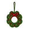 Crochet Christmas Wreath Ornaments Small Handmade Knit Wreath Hanging Ornament with Bow for Xmas Tree Holiday Home Decor