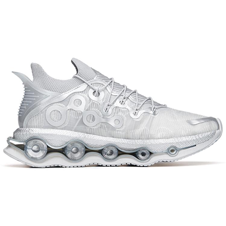 New Anta Running Collection Cushioned Anti Slip And Wear Resistant Lightweight Low Top Running Shoes Men's Silver 112215559-5