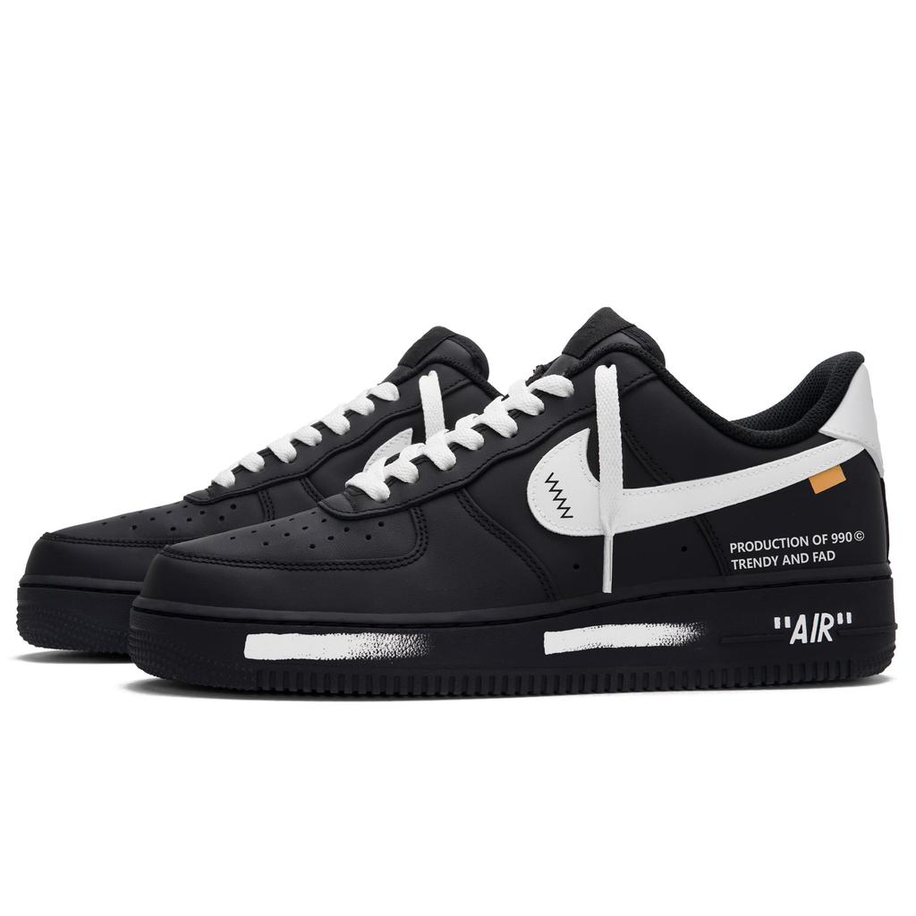 Nike Air Force 1 Iceland B Low top Skateboard Shoes Unisex Black White CW2288-001(Team645-B)