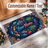 Fish Ocean Theme Soft Crystal Velvet Rug Custom Name & Text Print Non Slip Floor Rug for Bedroom Living Room