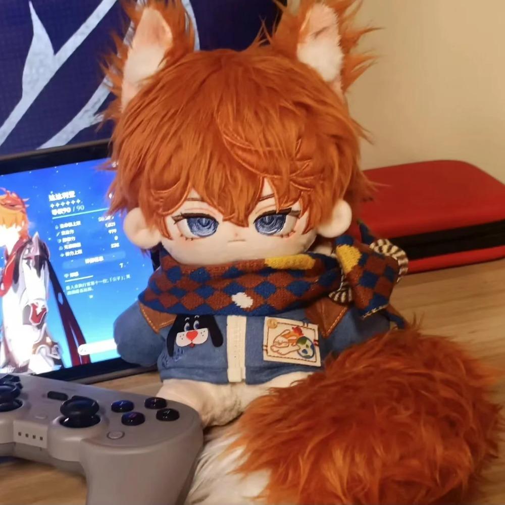 20cm Tartaglia Ajax Baumwollpuppe Spielzeug mit Kostüm Genshin Impact Kawaii Anziehpuppe Sammlerstück Geschenk für Kinder Erwachsene