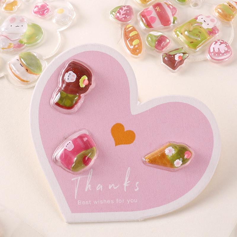 1/6Pcs Cute Cartoon Animals 3D Relief Stickers Reusable Patch For Scrapbooks Planner Journals Laptops Phone Case Diy Stickers