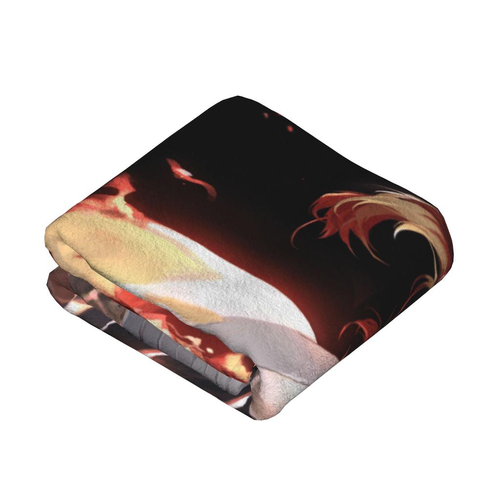 Kyojuro Rengoku Kimetsu No Yaiba Blanket Velvet Spring Autumn Japanese Anime  Multifunction Throw Blanket for Sofa Bedroom Quilt