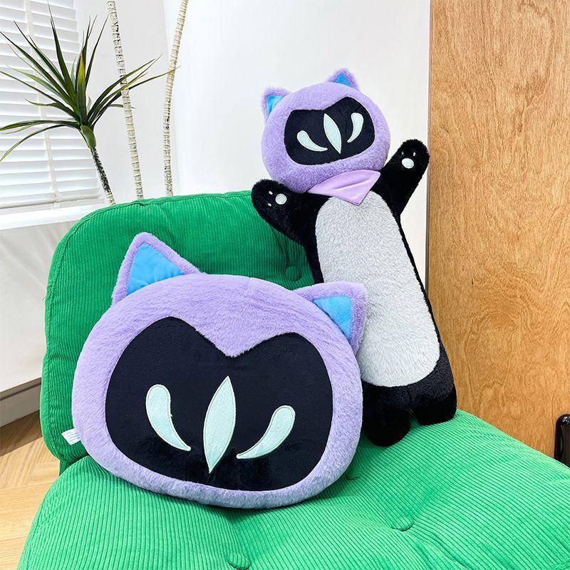 New Large Size 100Cm Valorant Omen Shadow Cat Plush Toy Cute Anime Character Stuffed Doll Soft Cushion Pillows Room Decor Gift