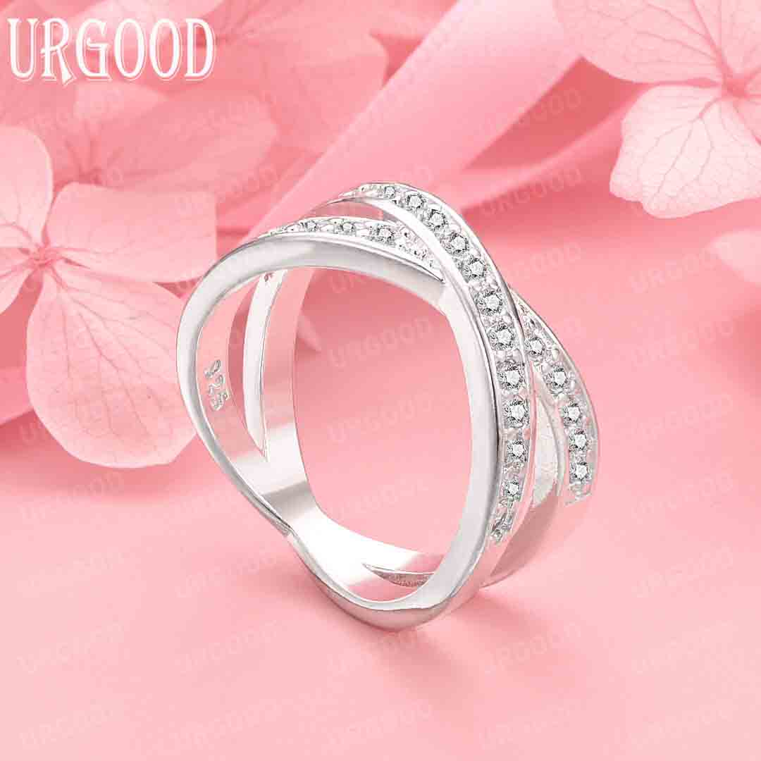 

925 Sterling Silver Jewelry AAA Zircon Ring 7#