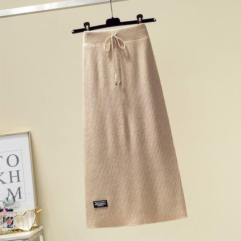 Dámská pletená sukně Podzim Zima Rozparek Vysoký pas A-linie Pletená sukně