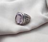 Amethyst Plaster Ring: Handmade Sterling Silver Statement Jewelry