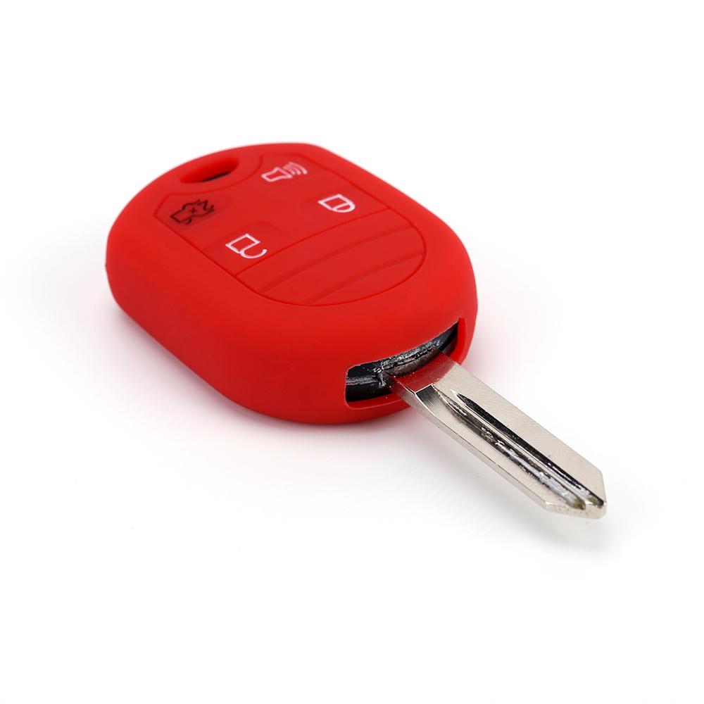 Silicone Key Case for Ford Focus Fiesta Escape Explorer V Eske 2012-2017 Key Cover 4 Button Key Holder Shell Protection Remote