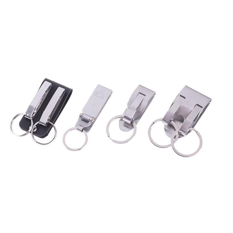 Porte-clés à libération rapide en acier inoxydable, clip de ceinture, mousqueton, porte-anneau, boucle