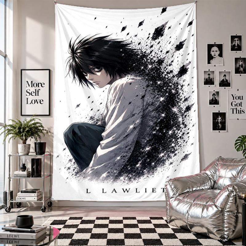 Wall TapestryDeath Note Art Hanging Cloth Decorative Background Cover for Room Decoration