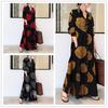 Women's Large Cotton & Linen Muslim Long Sleeve Casual Dress