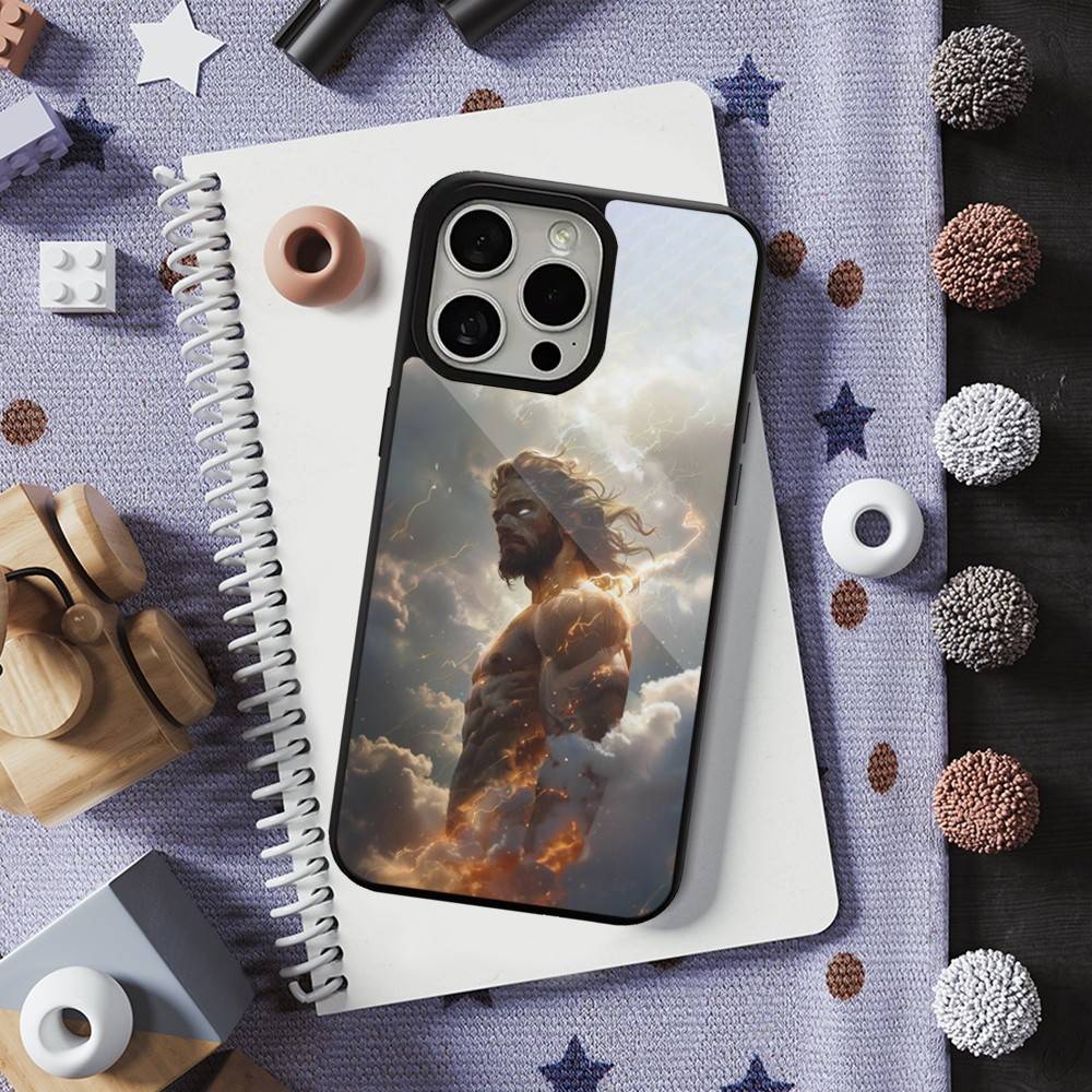 Greek God King Zeus For iPhone 15,16,17,14,Plus,12,Pro,Mini,13,Max,11,For Magsafe,Magnetic Wireless Charging Case