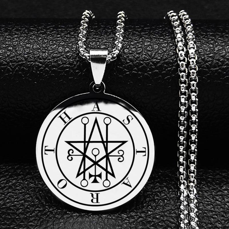 

Ожерелье из нержавеющей стали Astaroth Sigil Goetia, печать демона Соломона, сигил сатаны, нашивка, булавка, ювелирные изделия