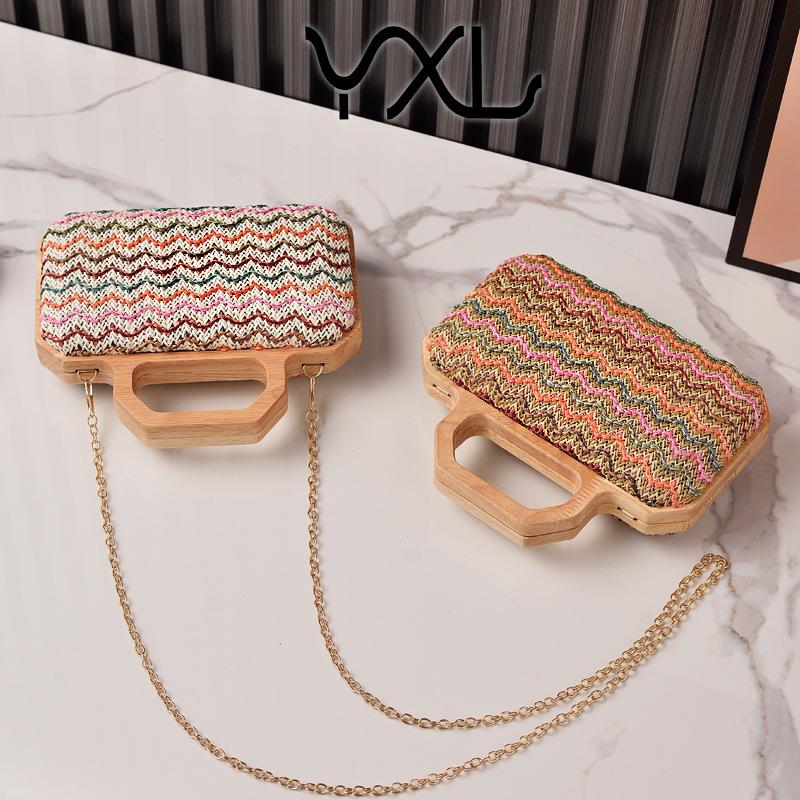 2025 Stylish Women's Wooden Handle Straw Tote Bag - Luxurious Everyday and Formal Evening Bag for All Occasions.