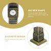 England Architecture Metal Sculpture Classic Stylized Ornament Home Decoration Desktop Decor Alloy Building Sculpture Vintage