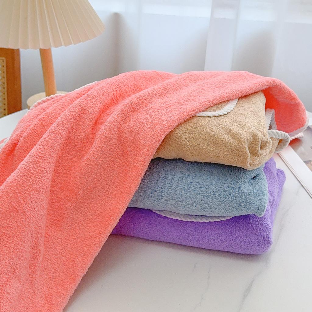 130x80CM Shower Skirt Soft Absorbent Fast Drying Coral Fleece Sling Bath Skirt Multi-function Women Chest Wrap Wearable Towel