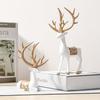 2szt/zestaw Deer Statue, Złoty Jeleń Dekoracja Świąteczna, Żywica Łoś Renifer Szczęśliwe Rzeźby Jelenia Do Dekoracji Biurka