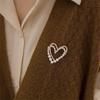 Double Layer Love Heart Brooches For Women Elegant Heart Pins Sweater Cardigan Brooch Jewelry
